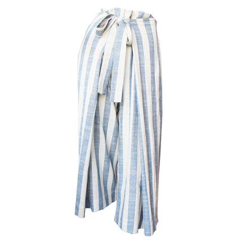 Navy Stripe Kimono Pants