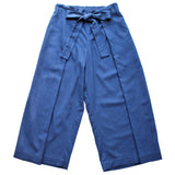 Navy Linen Kimono Pants