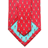 Cayenne Red Lighthouses Extra Long Tie