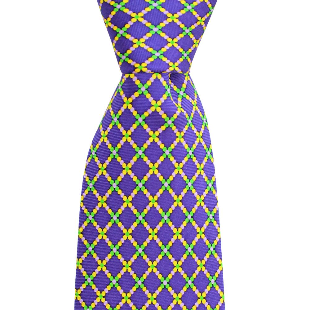 Regal Purple Mardi Gras Beads Extra Long Tie