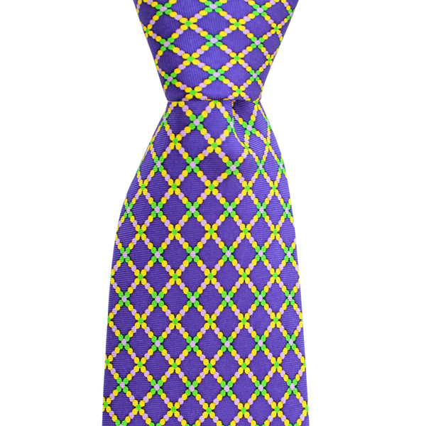 Regal Purple Mardi Gras Beads Tie