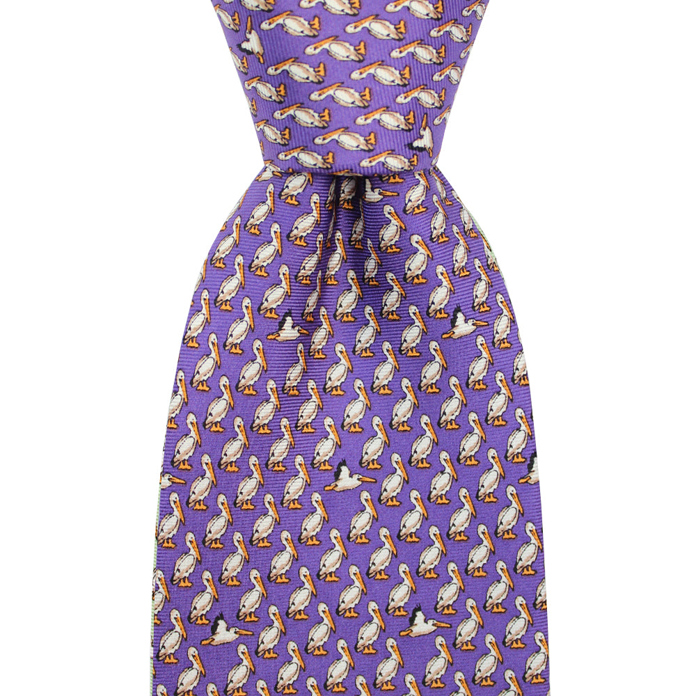 Regal Purple Pelican Extra Long Tie