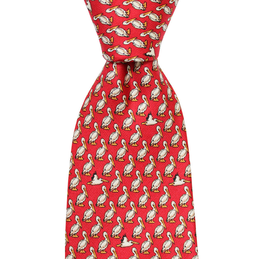 Cayenne Red Pelican Skinny Tie