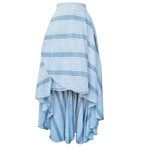 Navy Stripe Long Petal Skirt