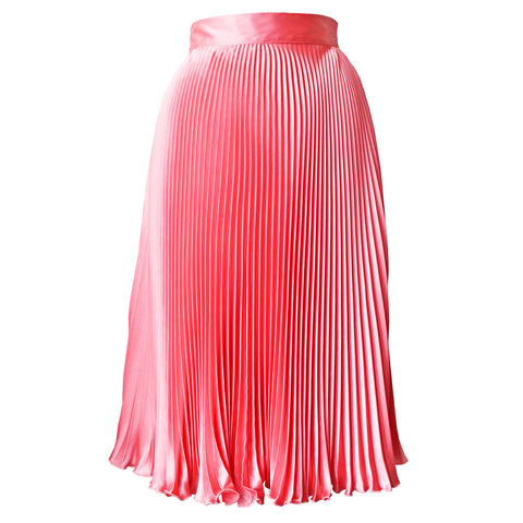 Coral Pleated Skirt