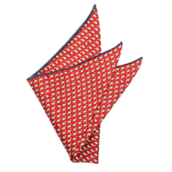 Cayenne Red Pelican Pocket Square