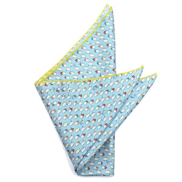 Gulf Blue Snoballs Pocket Square