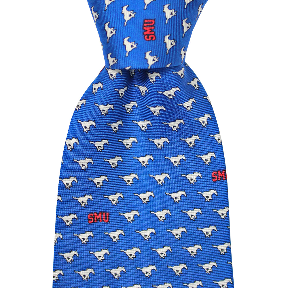SMU Blue Mustangs Tie