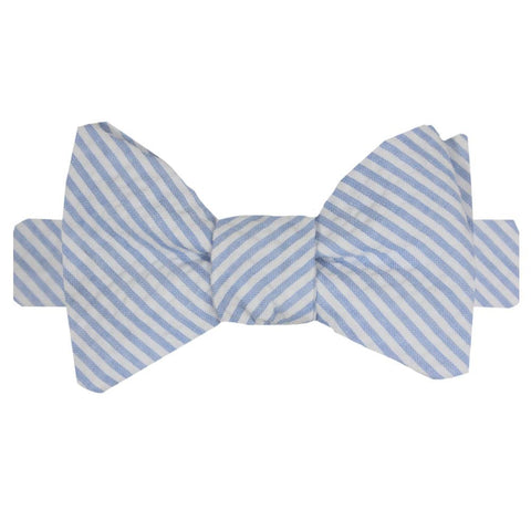 Gulf Blue Seersucker Bow Tie