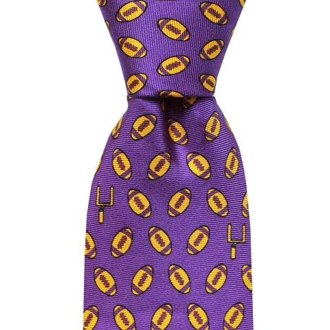 NOLA Couture x Haspel Regal Purple Football Skinny Tie