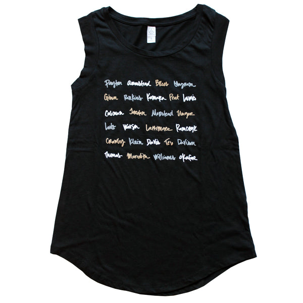 Black & Gold Player Names Graphic Tank