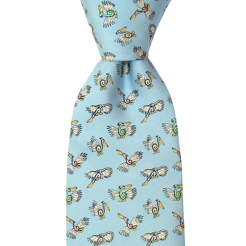 NOLA Couture x Alex Beard Gulf Blue Pelican Extra Long Tie