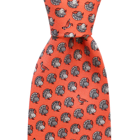 Étouffée Orange Turkey & Quail Tie