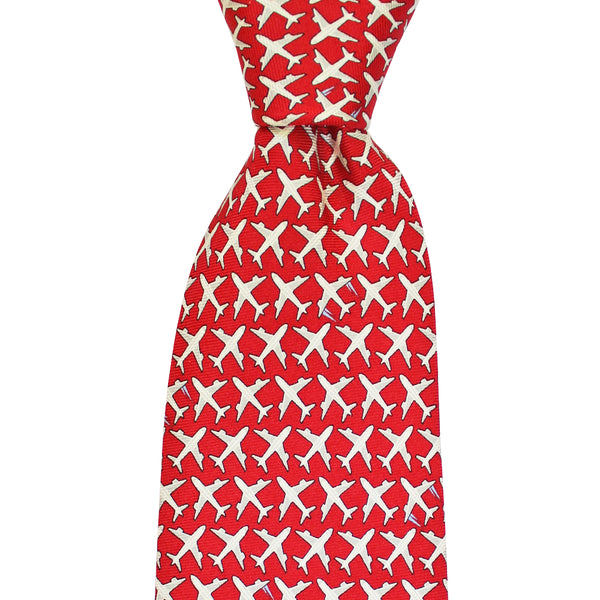 Cayenne Red Boys' MSY Airplanes Tie