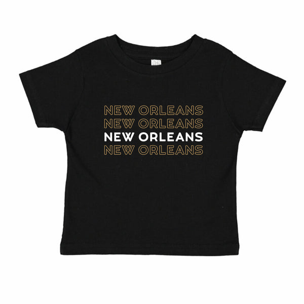 Black Stacked New Orleans Toddler Tee