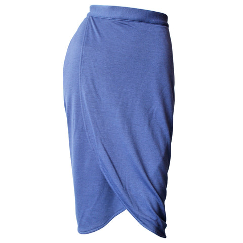 Navy Knit Tulip Skirt
