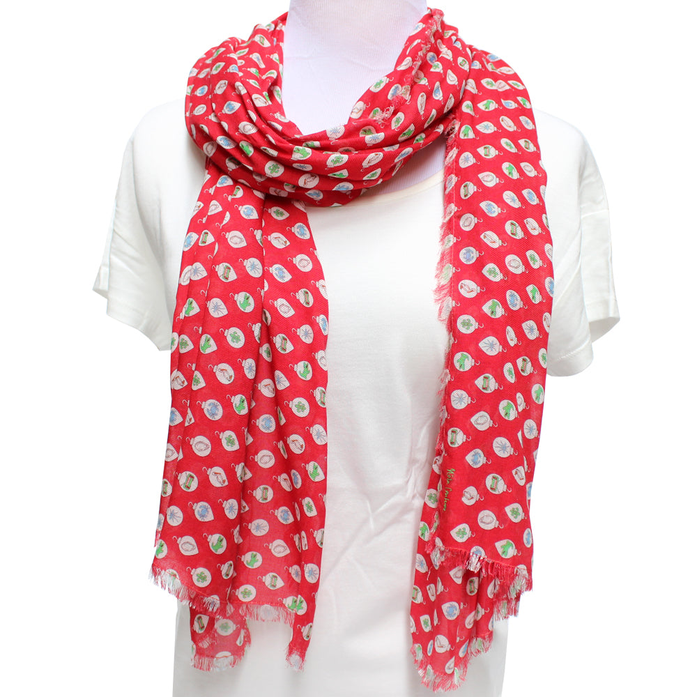 Cashmere Blend Christmas Ornaments Scarf