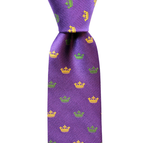 Regal Purple Crown Skinny Woven Tie