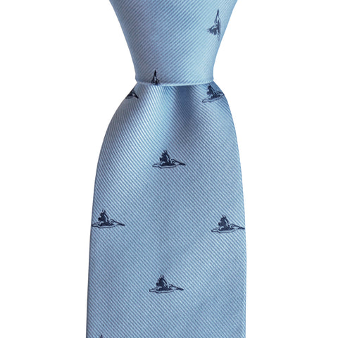 Gulf Blue Pelican Skinny Woven Tie