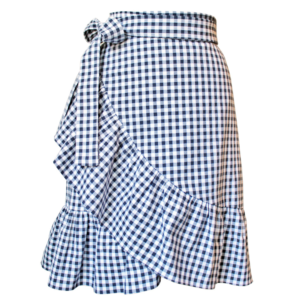 Gingham Ruffle Wrap Skirt | NOLA Couture