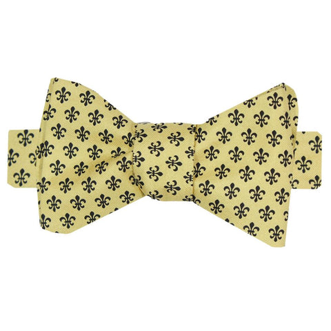 Gold & Black Fleur de Lis Bow Tie