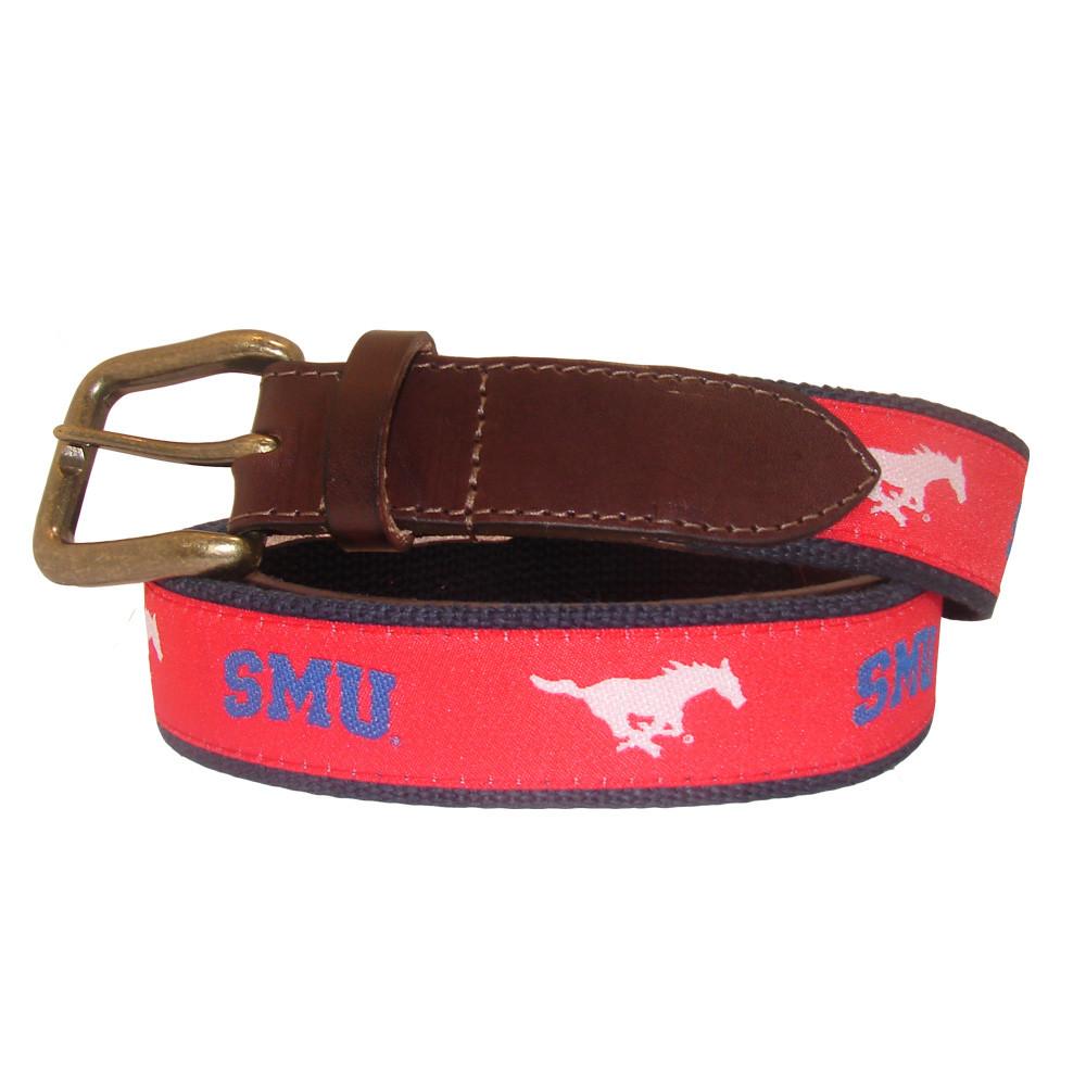 Red SMU Mustang Club Belt
